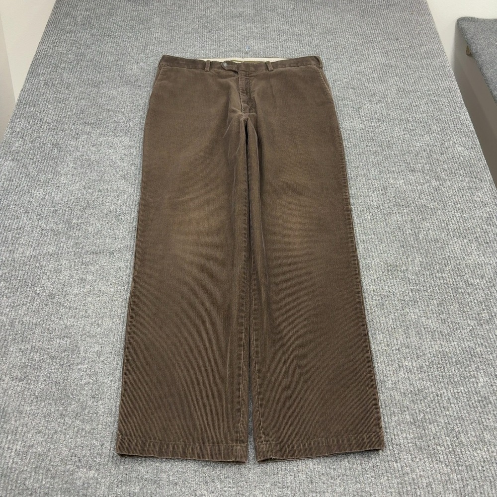 Savane‎ Pants Mens 36x31 Brown Corduroy Flat Front Straight Leg Casual Style